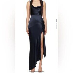 NWT BEC + BRIDGE Moon Dance Cowl Maxi Dress Navy Size 6